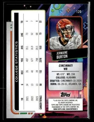 2024 Topps Chrome Cosmic #120 Jermaine Burton - Football Card Single