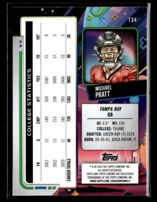 2024 Topps Chrome Cosmic #134 Michael Pratt - Football Card Single
