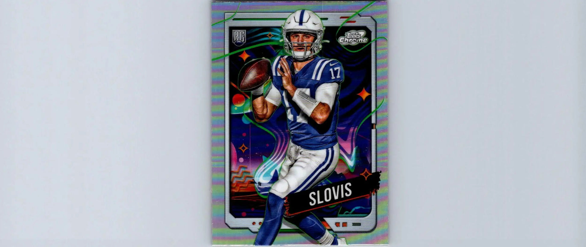 Kedon Slovis football trading card in Topps Chrome Cosmic featuring player in blue and white uniform