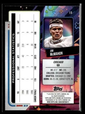 2024 Topps Chrome Cosmic #15 Jim McMahon - Football Card Single
