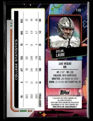 2024 Topps Chrome Cosmic #150 Dylan Laube - Football Card Single