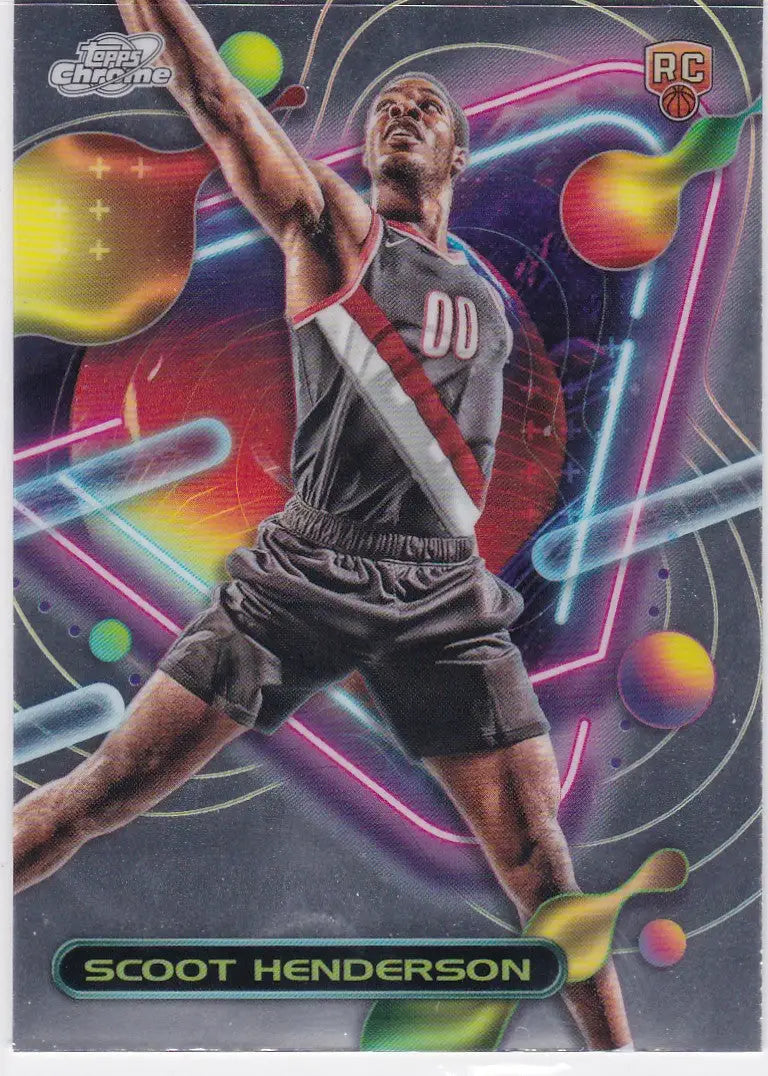 2024 Topps Chrome Cosmic Scoot Henderson RC Portland Trailblazers basketball card