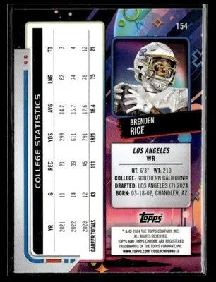 2024 Topps Chrome Cosmic #154 Brenden Rice - Football Card Single