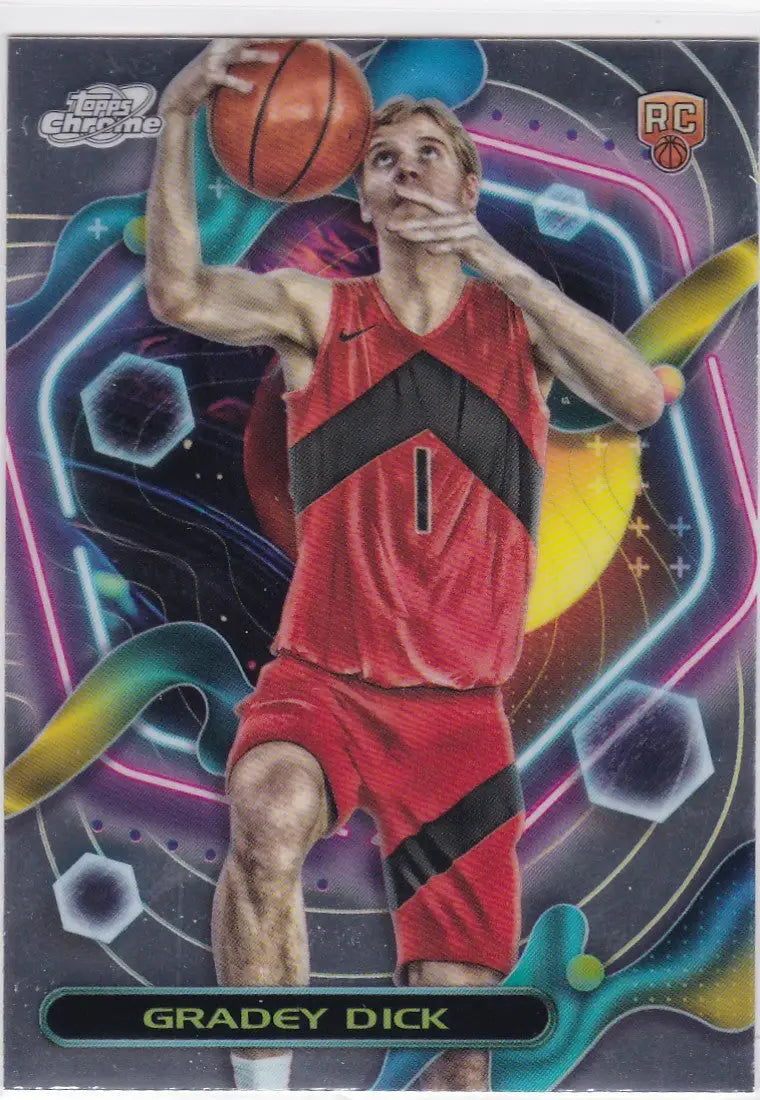 2024 Topps Chrome Cosmic Gradey Dick RC Toronto Raptors basketball card