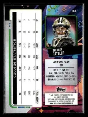 2024 Topps Chrome Cosmic #164 Spencer Rattler - Football Card Single