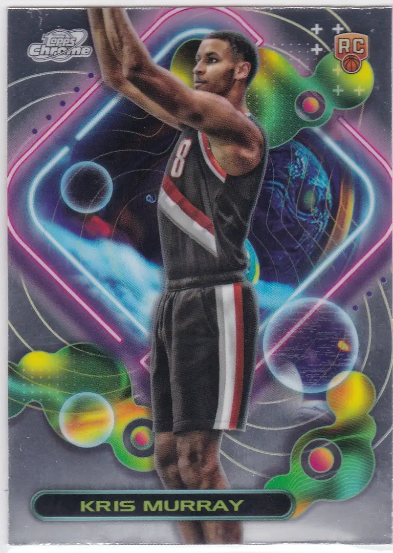 2024 Topps Chrome Cosmic Kris Murray RC Portland Trailblazers basketball card