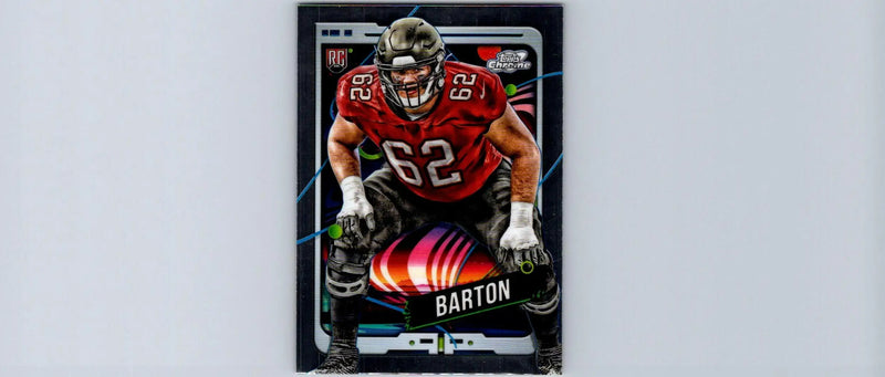 Football trading card featuring Graham Barton in a red jersey from 2024 Topps Chrome Cosmic