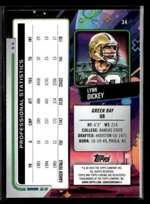 2024 Topps Chrome Cosmic #34 Lynn Dickey - Football Card Single