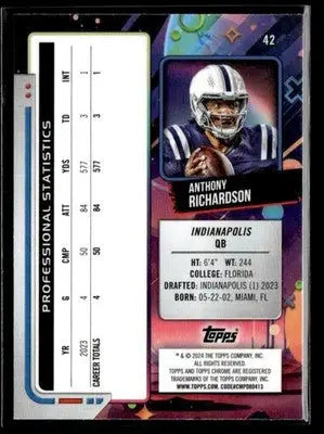 2024 Topps Chrome Cosmic #42 Anthony Richardson - Football Card Single