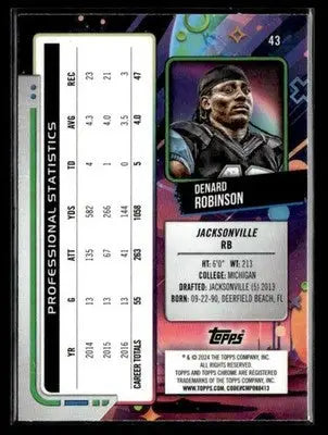 2024 Topps Chrome Cosmic #43 Denard Robinson - Football Card Single