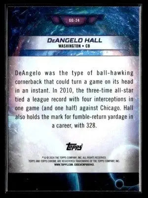 2024 Topps Chrome Cosmic #GG-24 DeAngelo Hall Galaxy Greats - Football Card Single