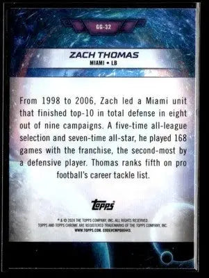 2024 Topps Chrome Cosmic #GG-32 Zach Thomas Galaxy Greats - Football Card Single