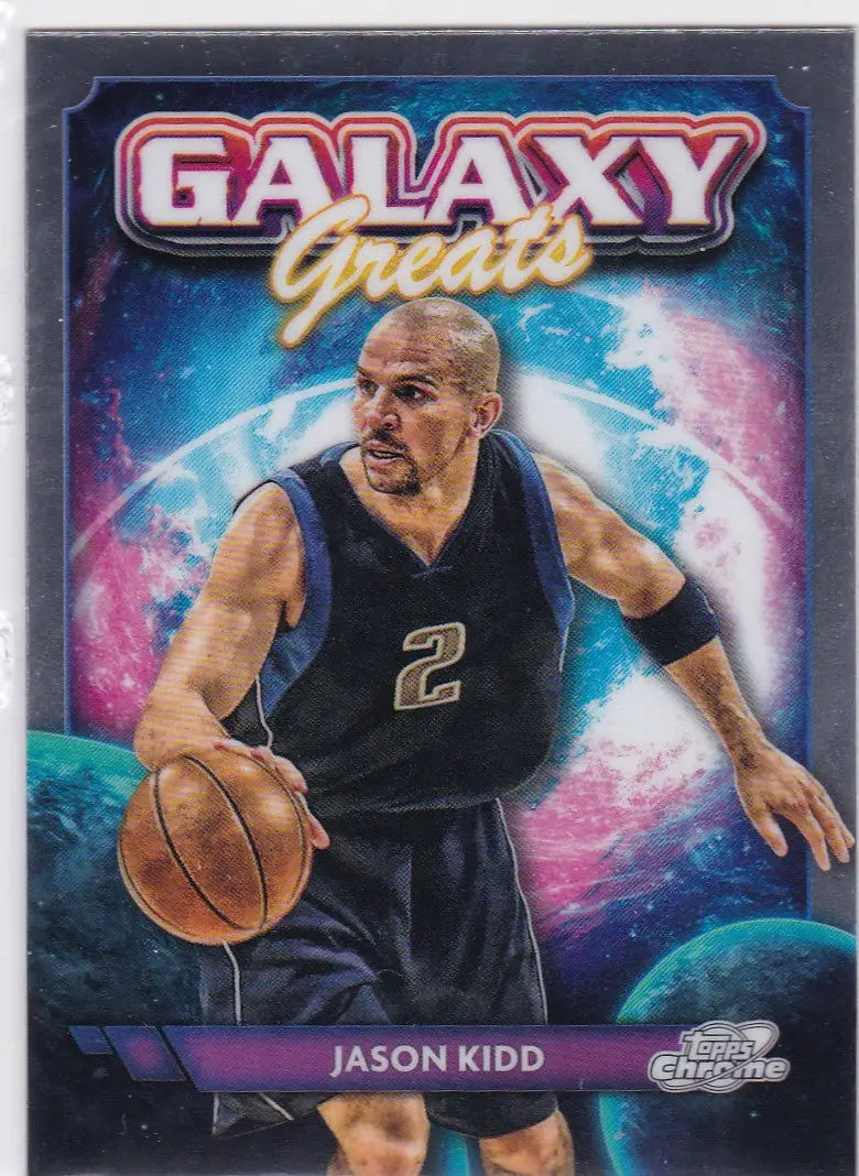 Jason Kidd basketball card from 2024 Topps Chrome Cosmic Kidd Galaxy Greats series