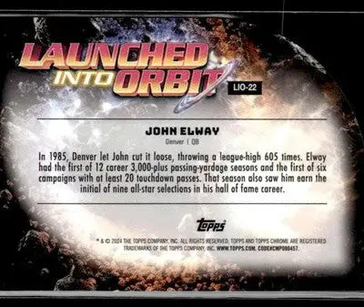 2024 Topps Chrome Cosmic #LIO-22 John Elway Launched Into Orbit - Football Card Single