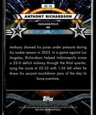 2024 Topps Chrome Cosmic #SC-14 Anthony Richardson Star Command - Football Card Single