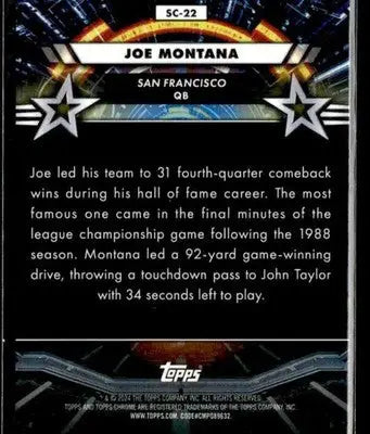 2024 Topps Chrome Cosmic #SC-22 Joe Montana Star Command - Football Card Single
