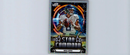 2024 Topps Chrome Cosmic Will Levis Star Command football trading card