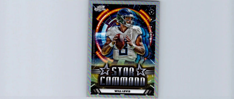 2024 Topps Chrome Cosmic Will Levis Star Command football trading card