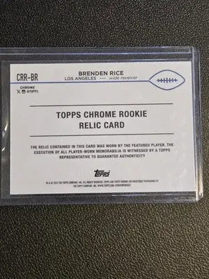 2024 Topps Chrome #CRR-BR Brenden Rice Topps Chrome Rookie Relics - Football Card Single