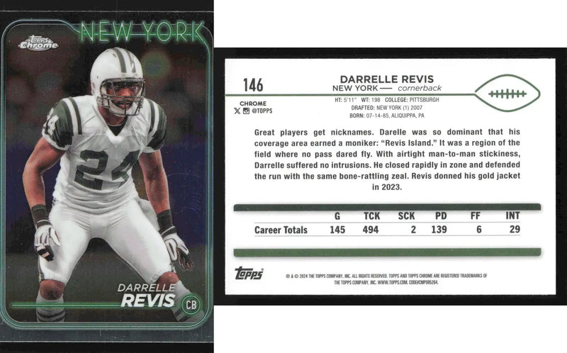 2024 Topps Chrome DARRELLE REVIS #146 New York Jets HOF - Football Card Single