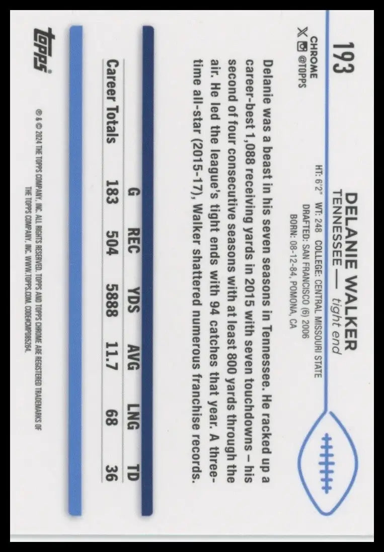 2024 Topps Chrome - Delanie Walker #193 - Football Card Single