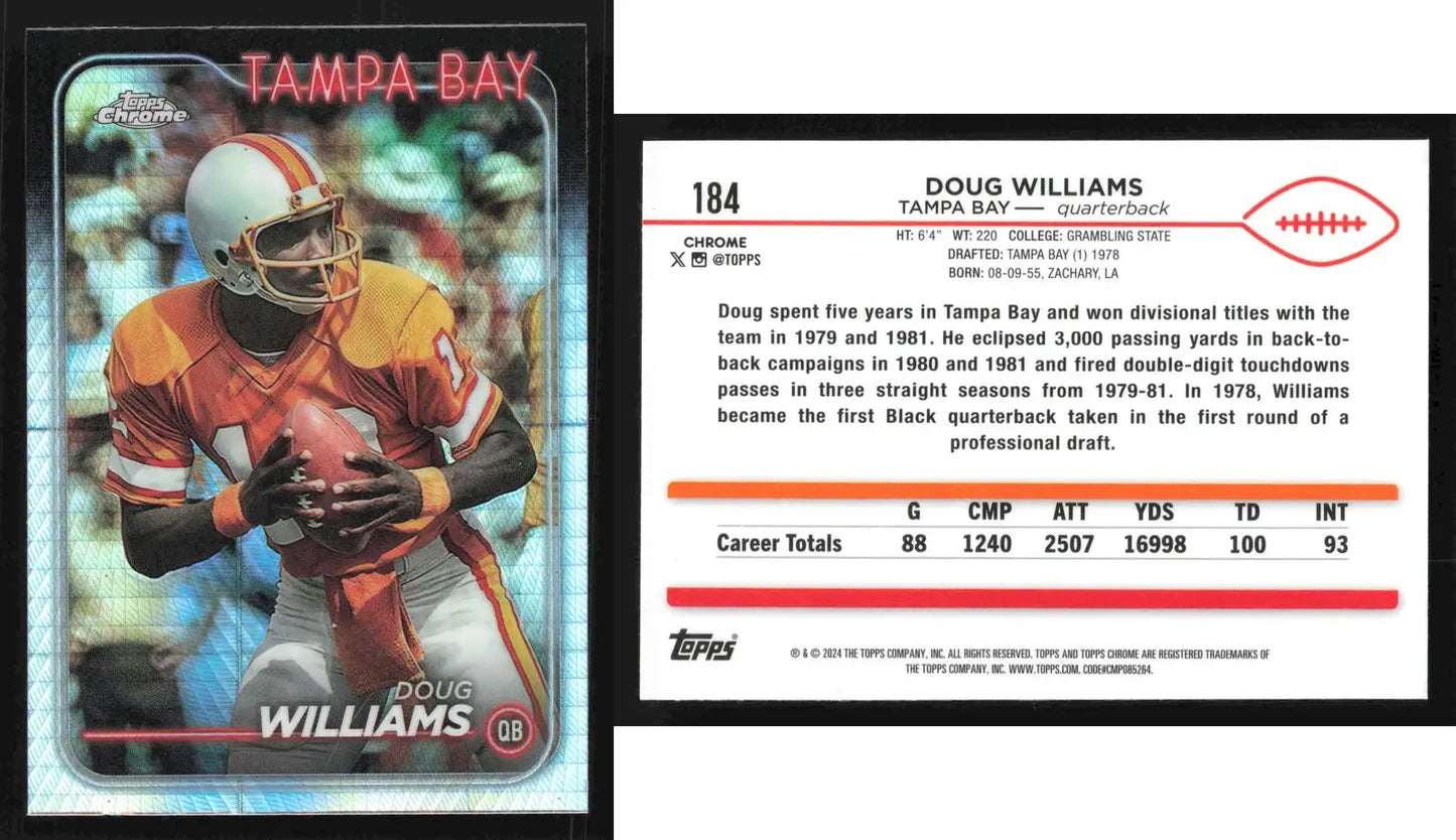 2024 Topps Chrome DOUG WILLIAMS #184 Prism Refractor Tampa Bay Buccaneers - Football Card Single