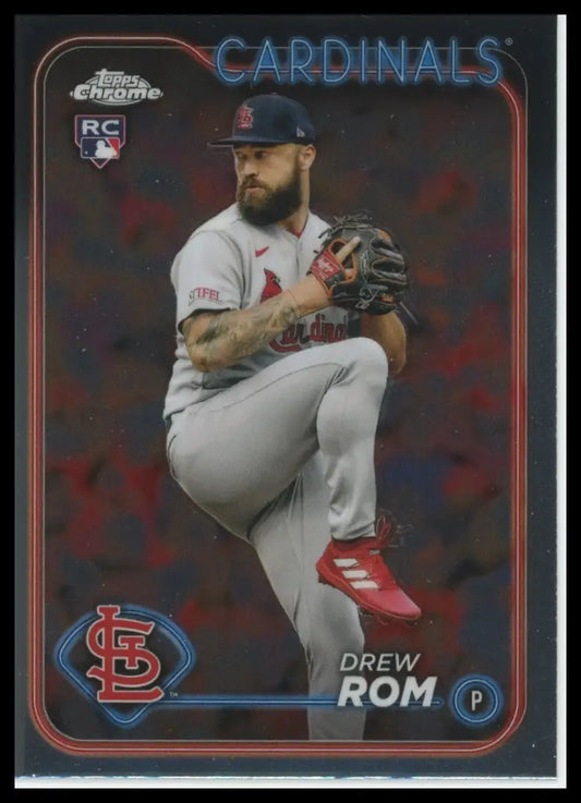 2024 Topps Chrome Drew Rom RC 195 St. Louis Cardinals Baseball NM - Baseball Card Single