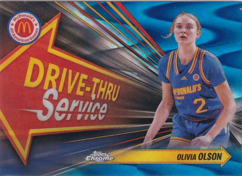 2024 TOPPS CHROME #DTS-OLO OLIVIA OLSON DRIVE THROUGH BLUE- MICHIGAN - Baseball Card Single