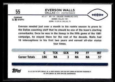 2024 Topps Chrome Everson Walls #55 Dallas Cowboys