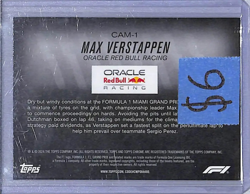 2024 Topps Chrome F1 Camber #CAM-1 Max Verstappen NM-MT - Racing Card Single
