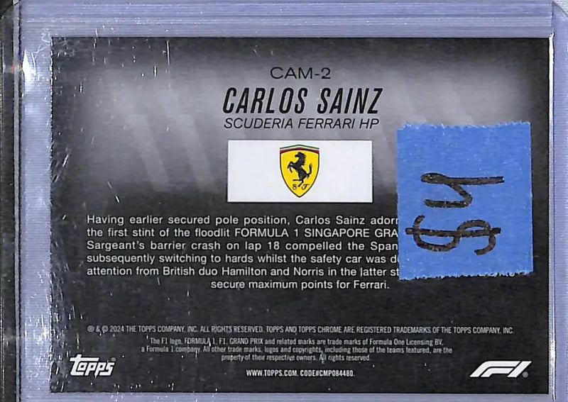 2024 Topps Chrome F1 Camber #CAM-2 Carlos Sainz NM-MT - Racing Card Single