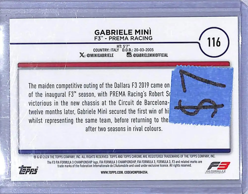 2024 Topps Chrome F1 Negative Ray-Wave #116 Gabrielf Mini NM-MT - Racing Card Single