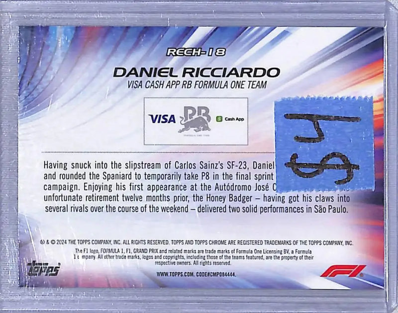2024 Topps Chrome F1 Re-Charged #RECH-18 Daniel Ricciardo NM-MT - Racing Card Single