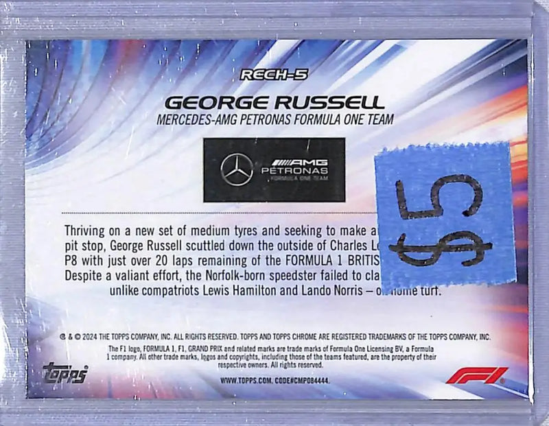 2024 Topps Chrome F1 Re-Charged #RECH-5 George Russell NM-MT - Racing Card Single