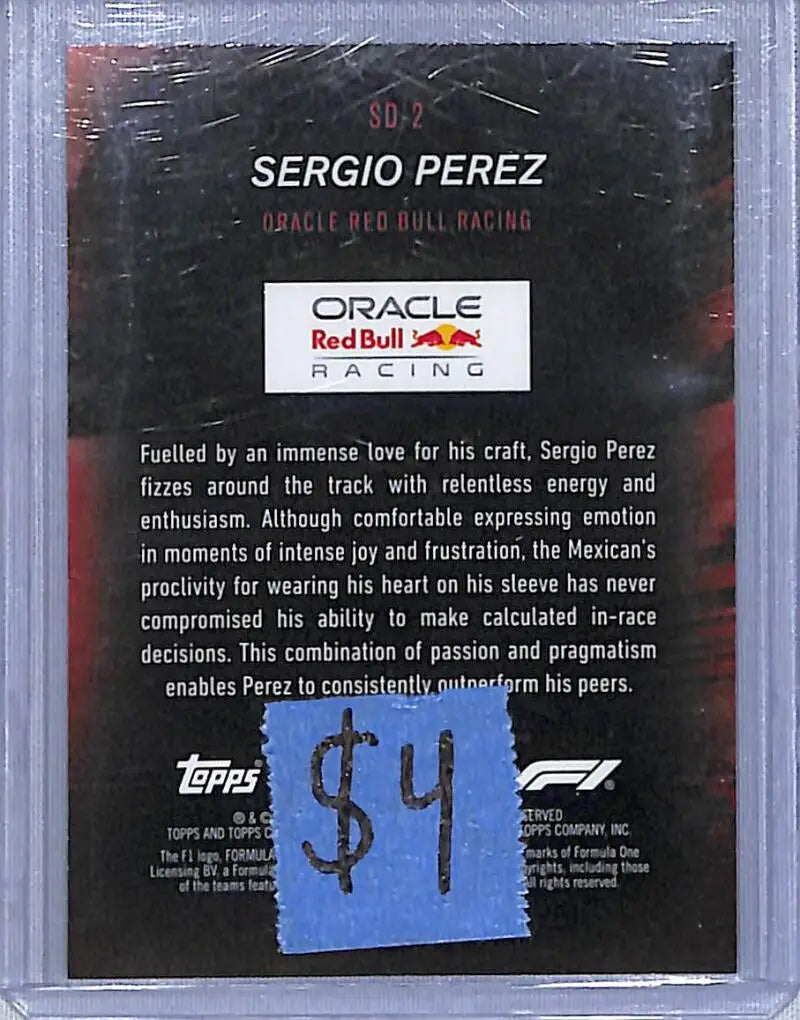2024 Topps Chrome F1 Speed Demons #SD-2 Sergio Perez NM-MT - Racing Card Single