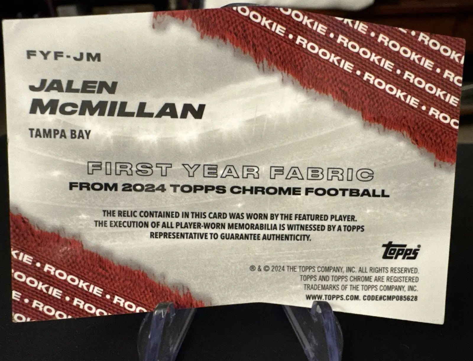 2024 Topps Chrome Football Jalen McMillan First Year Fabric RC 49/99 - Football Card Single