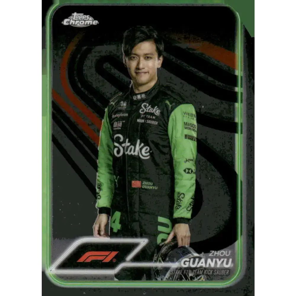 2024 Topps Chrome Formula 1 #14 Zhou Guanyu EX Excellent Stake F1 Team KICK Sauber Racing Card