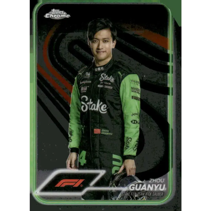 2024 Topps Chrome Formula 1 #14 Zhou Guanyu EX Excellent Stake F1 Team KICK Sauber Racing Card