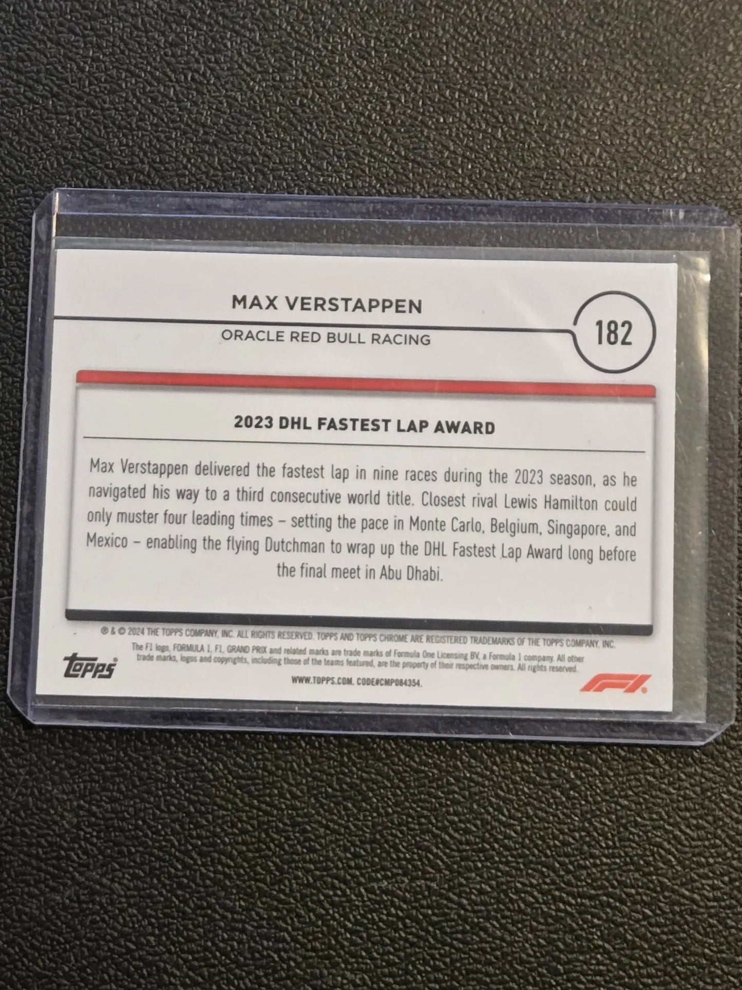 2024 Topps Chrome Formula 1 #182 Max Verstappen - Racing Card Single