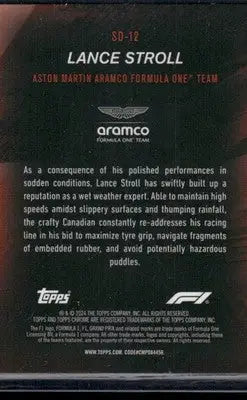 2024 Topps Chrome Formula 1 Speed Demons Lance Stroll #SD-12 Speed Demons - Racing Card Single