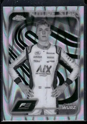 2024 Topps Chrome Formula 3 Future Stars Charlie Wurz 58 Refractor Black & White - Racing Card Single