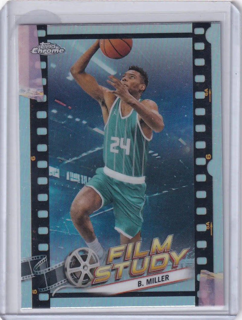 2024 TOPPS CHROME #FS-14 BRANDON MILLER FILM STUDY REFRACTOR- CHARLOTTE HORNETS - Basketball Card Single
