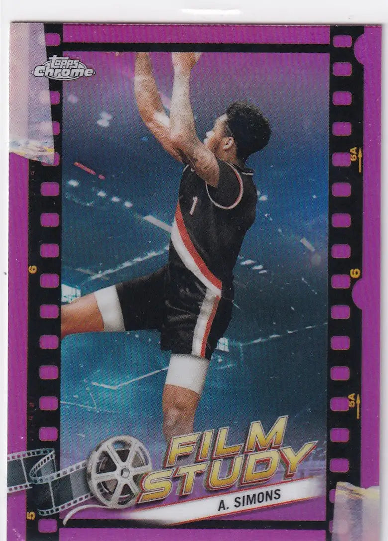 2024 TOPPS CHROME #FS-20 ANFERNEE SIMONS PINK HOLO- PORTLAND TRAIL BLAZZERS - Basketball Card Single