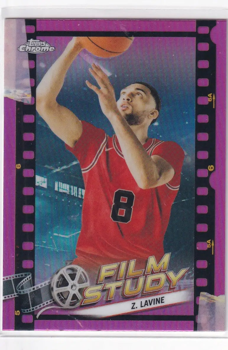 2024 TOPPS CHROME #FS-4 ZACH LAVINE FILM STUDY PINK- CHICAGO BULLS - Basketball Card Single