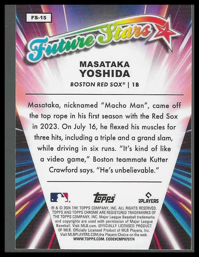 2024 Topps Chrome Future Stars #FS-15 Masataka Yoshida - Baseball Card Single