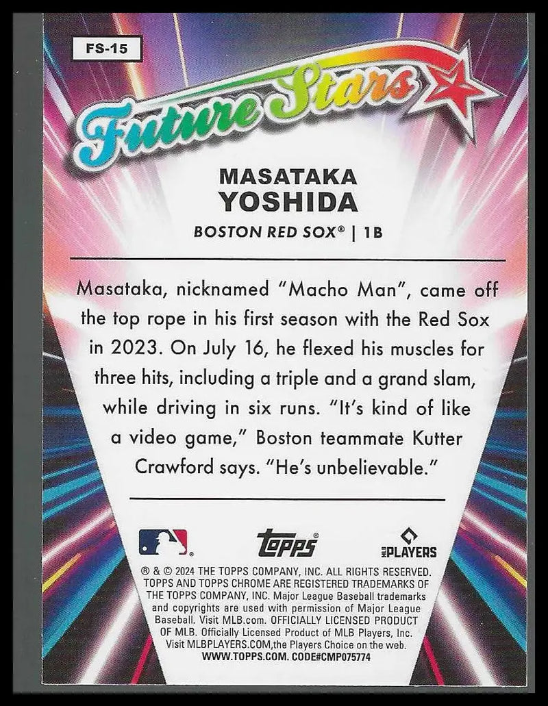 2024 Topps Chrome Future Stars #FS-15 Masataka Yoshida - Baseball Card Single