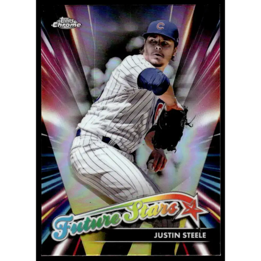 2024 Topps Chrome Future Stars Refractor #FS-8 Justin Steele NM-MT Chicago Cubs Baseball Card - Baseball Card Single