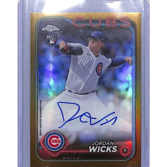 2024 Topps Chrome Gold #RA-JWS Jordan Wicks NM-MT RC Rookie Auto 13/50 Chicago Cubs - Baseball Card Single