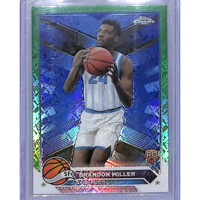 2024 Topps Chrome Green Logo Refractor #127 Brandon Miller NM-MT Charlotte Hornets - Basketball Card Single