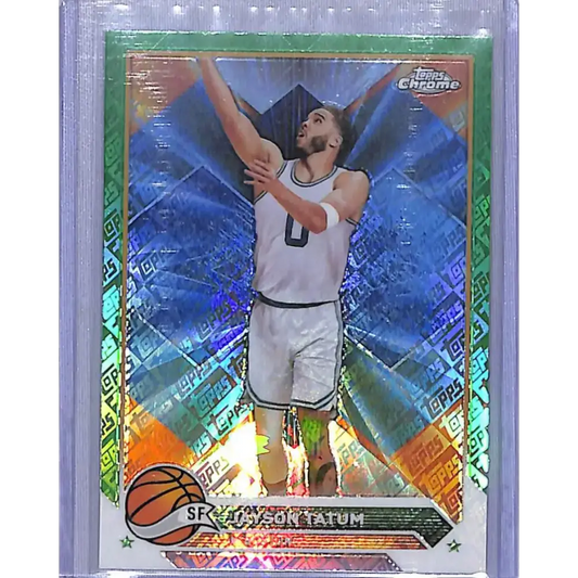 2024 Topps Chrome Green Logo Refractor #164 Jayson Tatum NM-MT Boston Celtics - Basketball Card Single